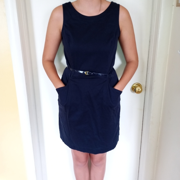 Tommy Hilfiger, navy blue belted dress, size 4 - Picture 1 of 4